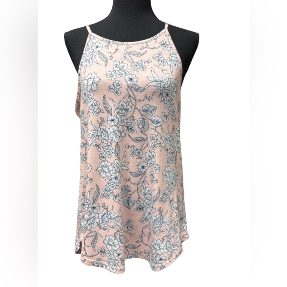 Sherosa  Blush Pink and gray Relaxed Tank Top size Medium